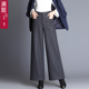 宽松直筒裤 全内衬梧桐裤 时尚 长裤 高雅阔脚裤 秋冬厚羊毛呢阔腿裤