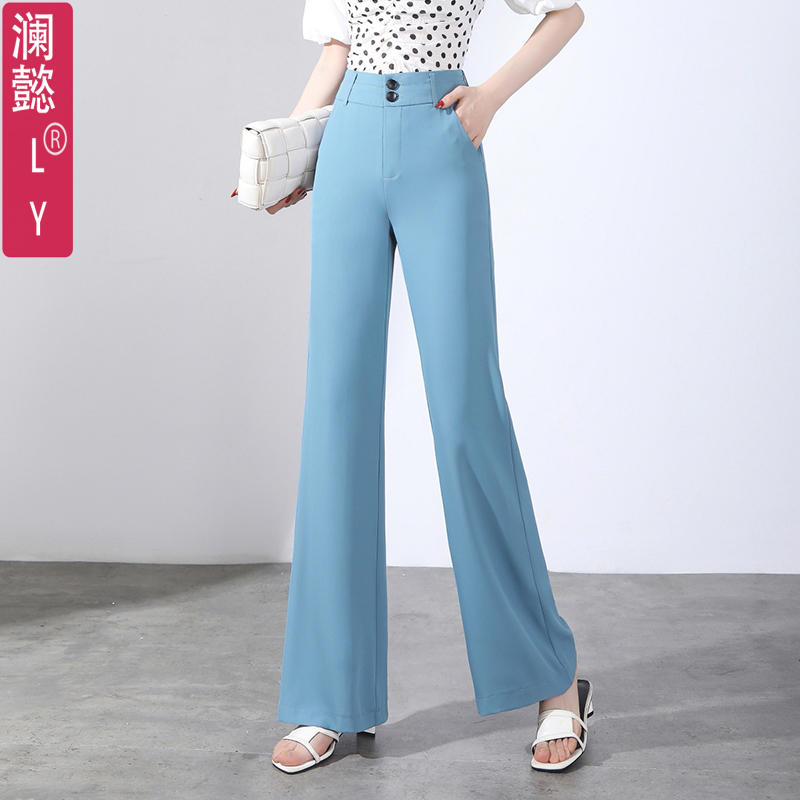 澜懿微喇长喇叭裤雪纺垂顺不打皱