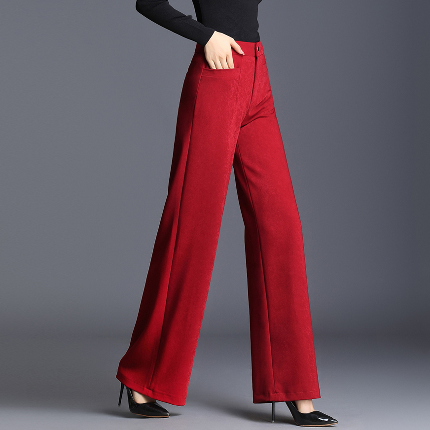 阔腿裤秋冬厚款南韩丝大码阔腿裤