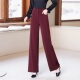 西裤 南韩丝垂感厚款 气质阔脚裤 跳舞裤 高腰阔腿裤 后腰松紧广场舞裤
