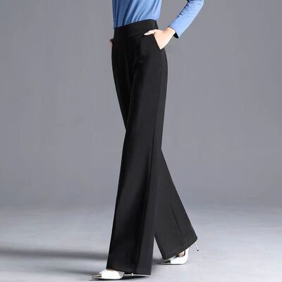 秋冬厚款侧拉链阔腿裤女裤舞蹈裤肥腿裤直筒显瘦西裤长裤甩裤