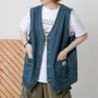 Chín bó thời trang đường phố Nhật Bản retro wash old BF gió hoang dã vest vest vest nam và nữ mùa hè - Dệt kim Vest áo cardigan nam