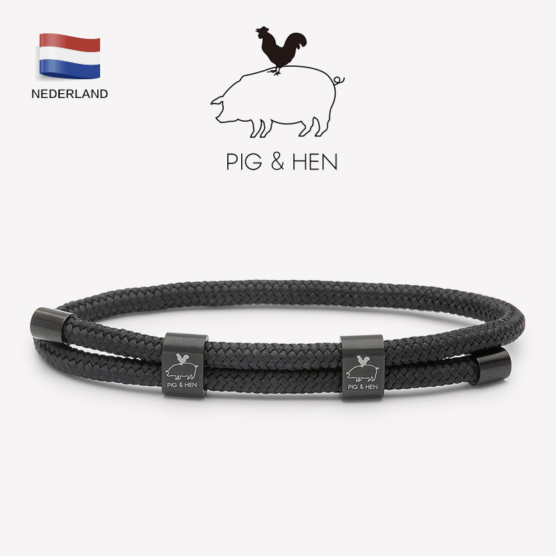 荷兰手绳编织情侣调节pig&hen