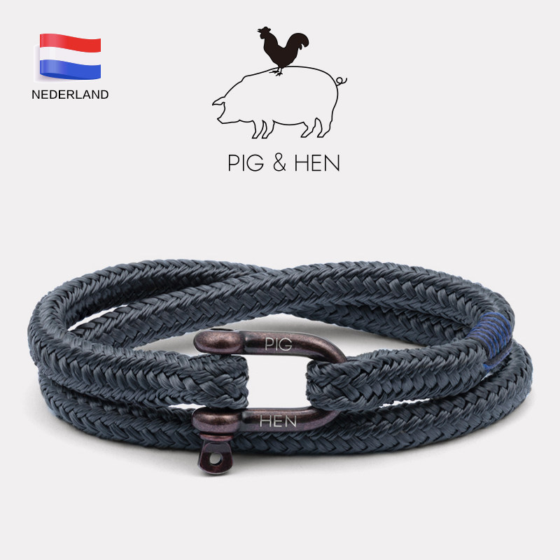 荷兰pig and hen手链手绳男手环船绳潮牌情侣手链潮流ins小众设计