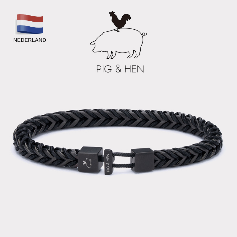荷兰品牌手链pig&hen钛钢男女