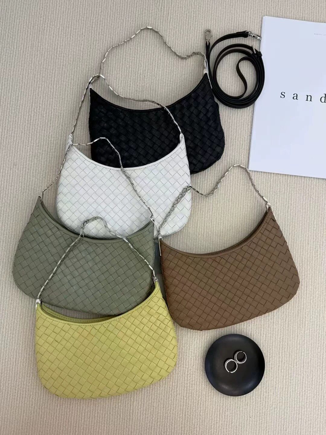 2025新款手工编织羊皮包女小众设计高级感真皮女包时尚手提单肩包