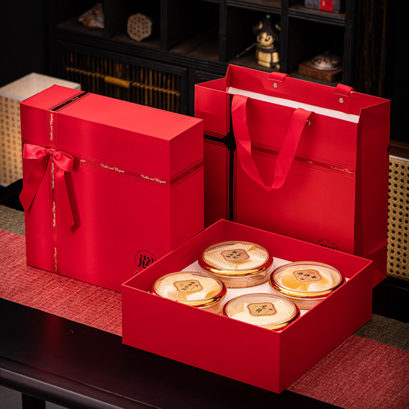 2024年货遇见四宝礼盒鲍鱼海参燕窝虫草包装盒高档4拼礼品盒空,包装,年货礼品包装,淘宝优惠券,粉丝福利购,淘宝优惠卷