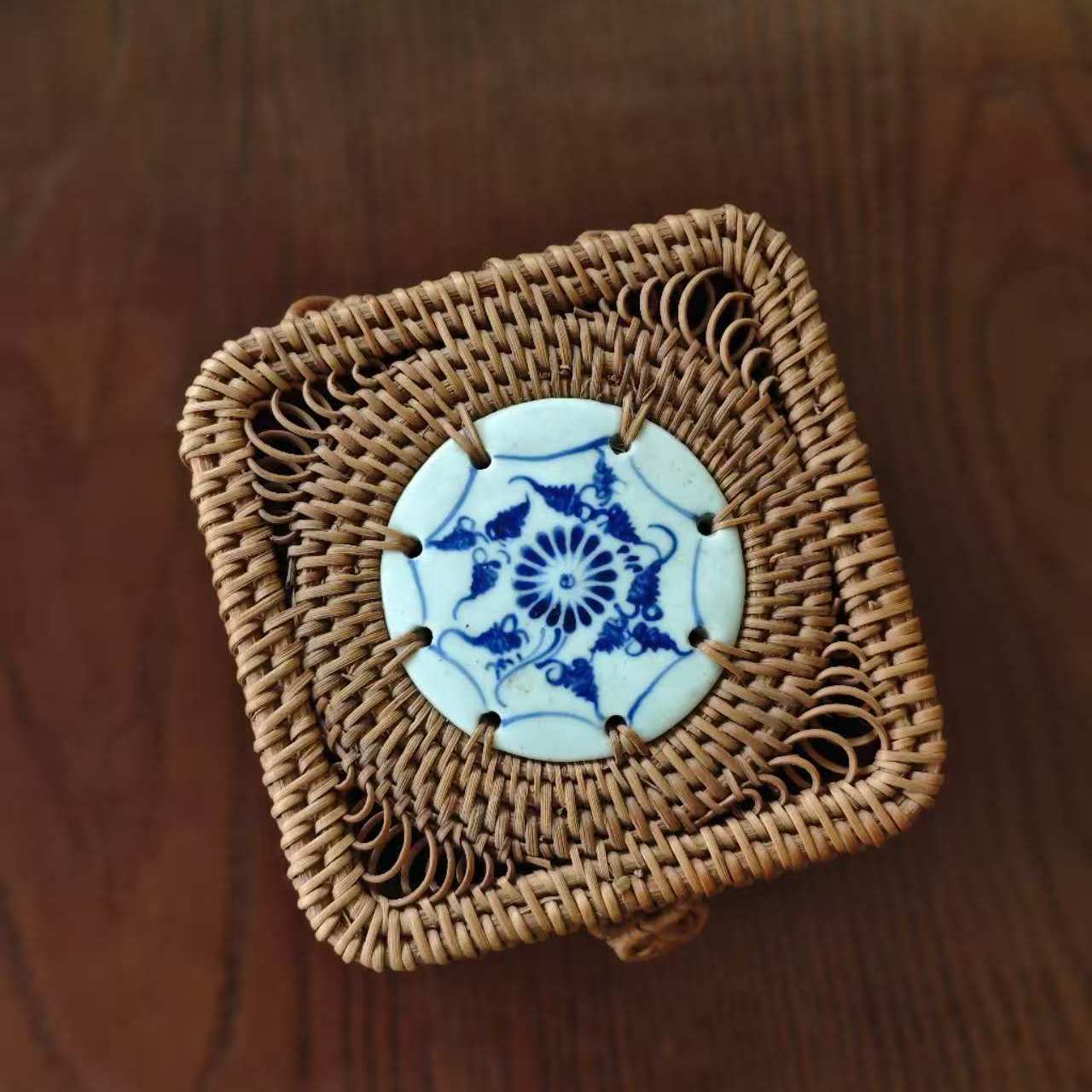 云滇包装 100克沱茶竹藤材质包装盒 云南普洱茶包装盒库存清仓