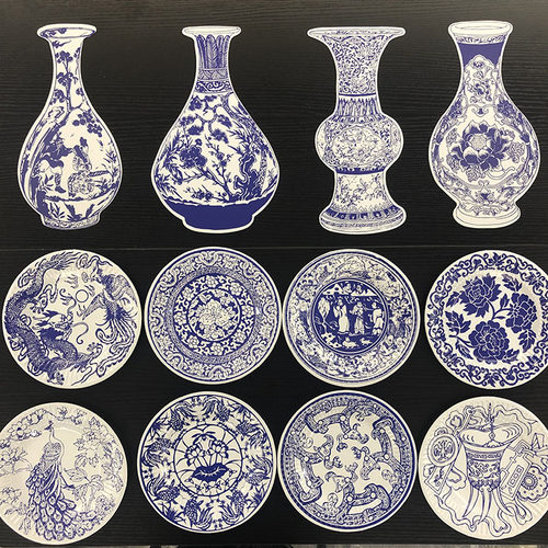 青花瓷纸盘素材模板 青花瓷纸盘图片下载 小麦优选