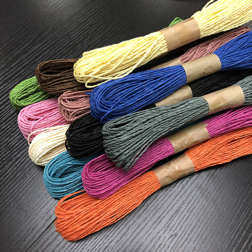 彩色纸绳编织手工制作diy材料包