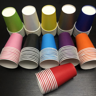 幼儿园早教美术课程儿童创意diy手工制作材料加厚彩色杯子10个装