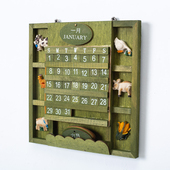 日历贴墙2021创意挂墙做旧原木挂绳装 饰网红卧室墙上挂件悬挂历牌