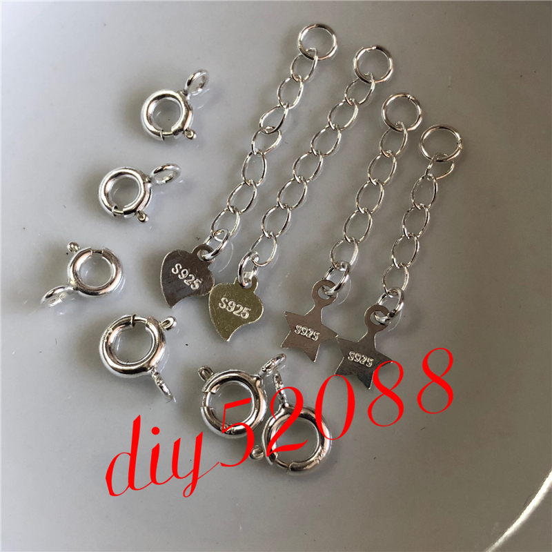 s925纯银6mm弹簧扣diy手工串珠