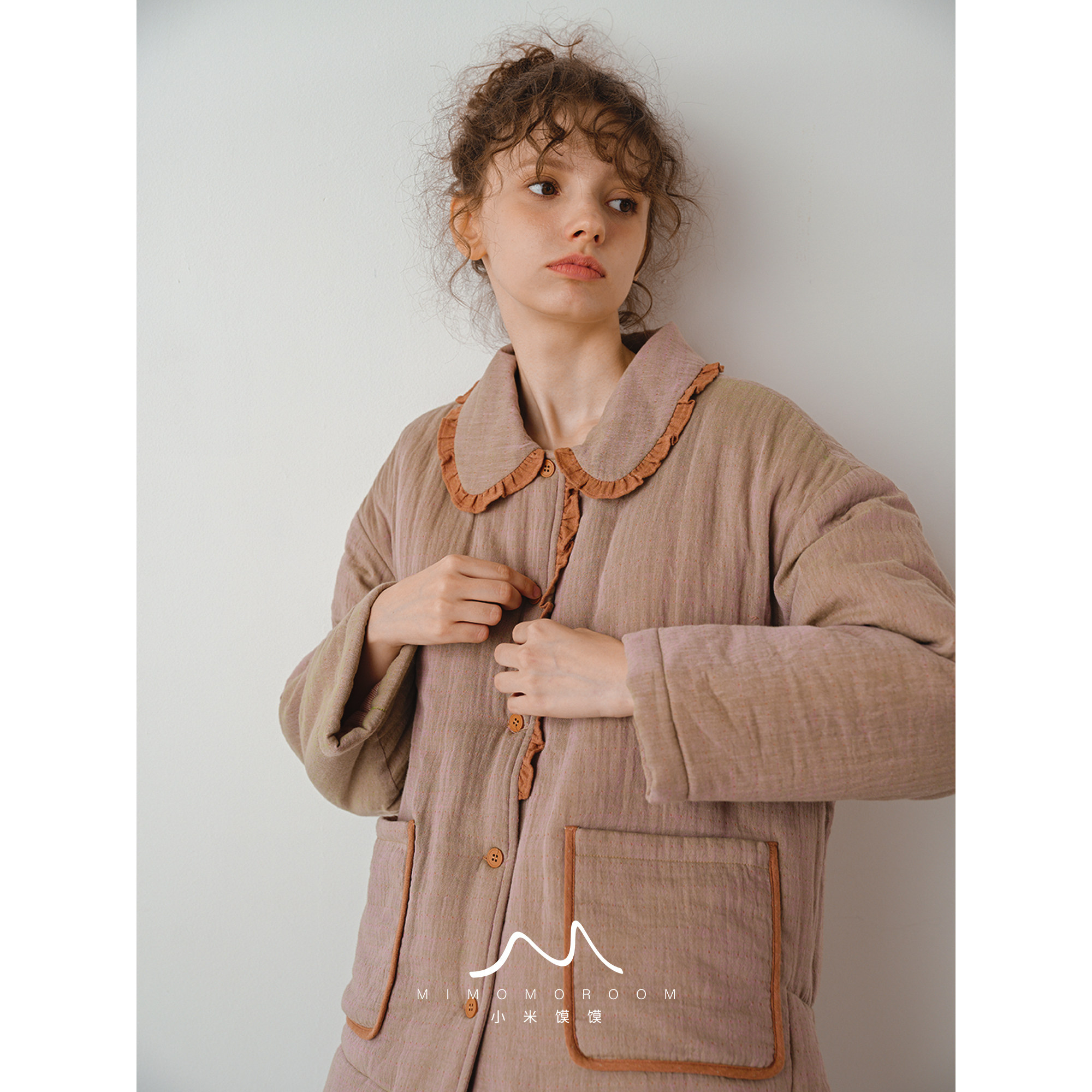 暖棕絮语丨里棉布色织双层纱加厚棉服睡衣复古长袖外套秋冬家居服,女士内衣/男士内衣/家居服,睡衣/家居服套装,淘宝优惠券,粉丝福利购,淘宝优惠卷