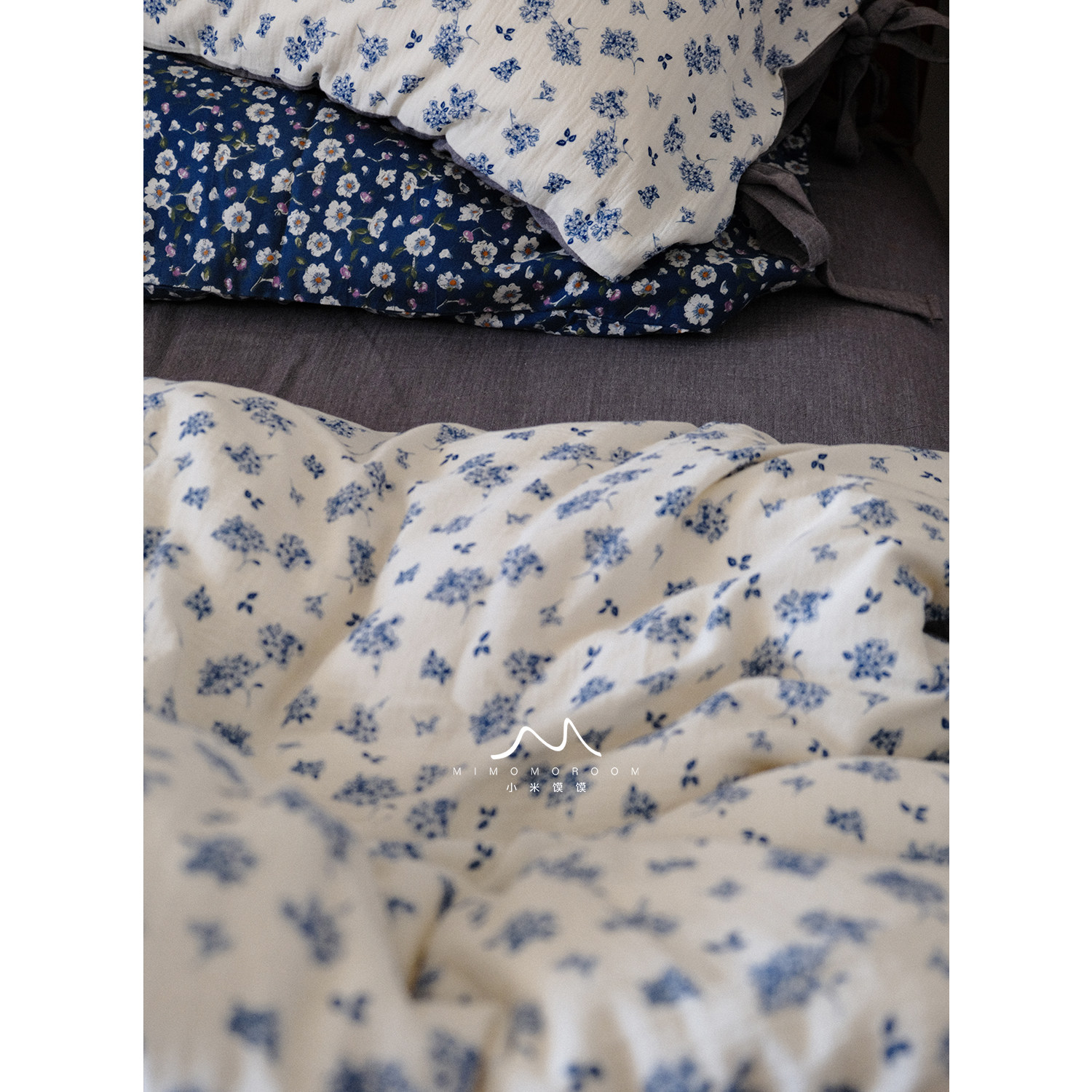 云间花叙 双层纱纯棉秋冬慵懒复古碎花被套四件套床单床笠赠1枕套,床上用品,床品套件/四件套/多件套,淘宝优惠券,粉丝福利购,淘宝优惠卷