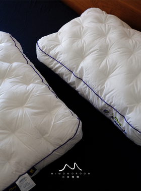 褪黑素助睡眠枕芯护颈椎抗菌柔软高回弹枕头成人家用全棉枕头单只