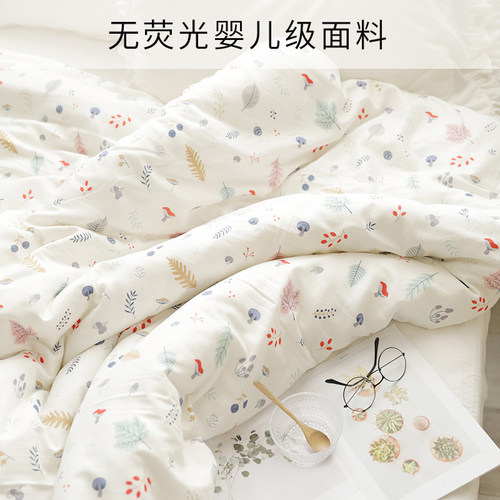 纯棉双层纱蘑菇单件被套