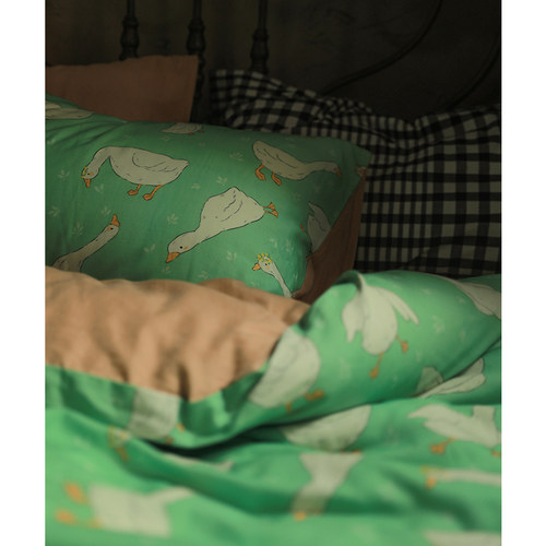 纯棉双层纱小呆鹅卡通三四件套