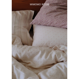 彩虹花园 ins风清新条纹碎花纯棉双层纱四件套床笠床单被套床品新