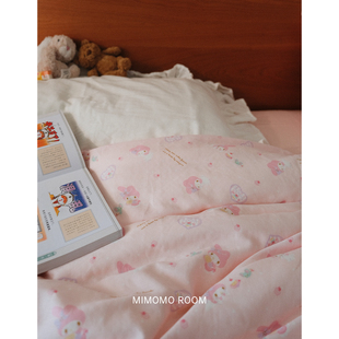 蛋糕美乐蒂丨纯棉双层纱布柔软三四件套粉色少女宿舍床单床笠被套
