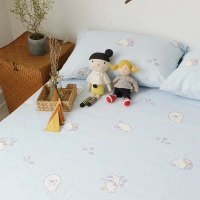 Xiaomi 馍 | Sư tử biển bé | Sợi bông hai lớp một tấm ga trải giường chăn gối hoạt hình - Khăn trải giường mẫu ga giường đẹp