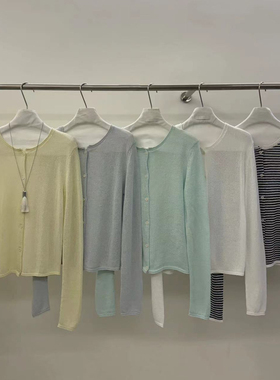 LARTI-26年早春圆领单排扣时尚百搭显瘦针织开衫99212