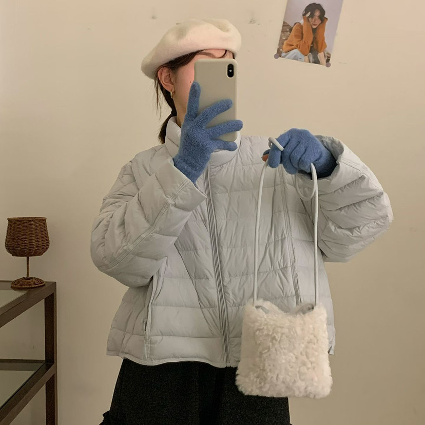 买手严选-泡菜馆-古风立领短款绗缝保暖羽绒服外套(配包包)88013