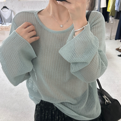 Hand made-26年春款慵懒风镂空淑女显瘦针织衫652309