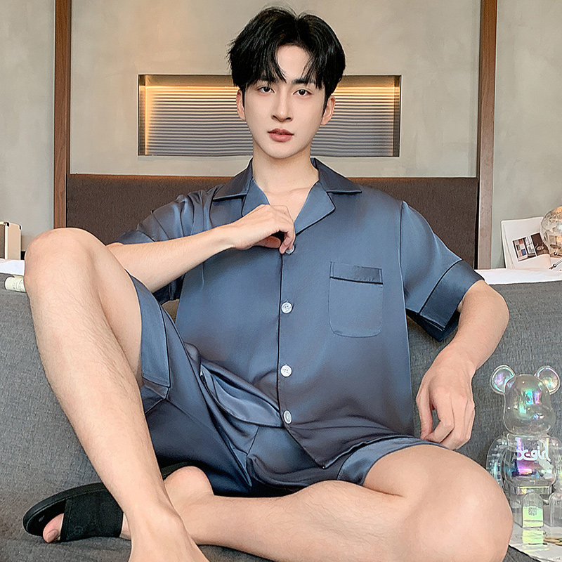 睡衣男款夏薄款冰丝短袖短裤男士2026新款高级感丝绸大码男式夏季