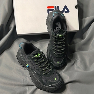 FILA斐乐潮牌硬糖女鞋时尚百搭低帮生活休闲跑步厚底鞋增高鞋