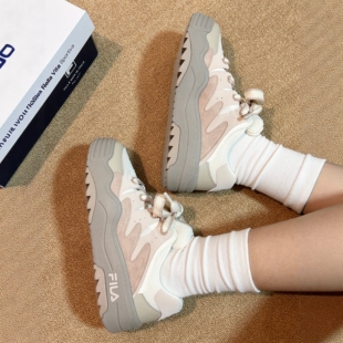 FILA斐乐Rosetta斑斓鞋女鞋织物合成革舒适防滑耐磨低帮板鞋女款