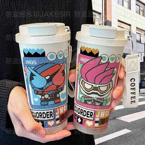 假面骑士创骑艾克赛德保温杯不锈钢学生吸管双饮大容量咖啡水杯