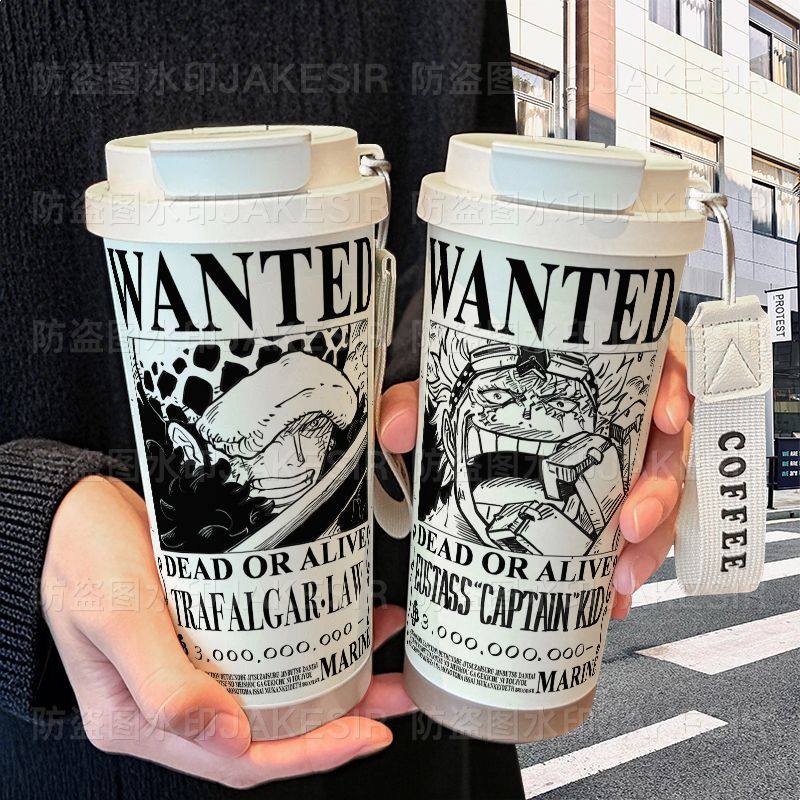 海贼王搞怪周边保温杯不锈钢学生高颜值吸管双饮大容量咖啡水杯,餐饮具,保冷/保温杯,淘宝优惠券,粉丝福利购,淘宝优惠卷