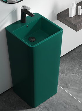 红色立柱式橙色落地洗手盆黑色洗脸盆绿色一体盆灰色连体盆