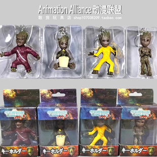 盒装银河护卫队 Q版格鲁特小树人钥匙扣挂件树精模型摆件公仔玩偶
