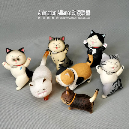 正版散货 ACTOYS铃铛猫 喝彩猫 睡姿猫 可爱猫咪动漫公仔摆件多款