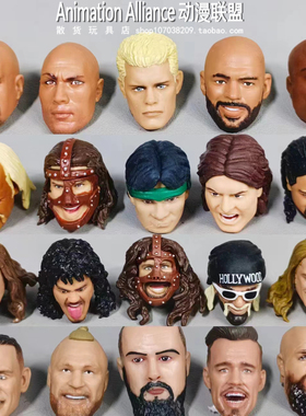 C 正版散货 擂台摔跤手摔角手6寸7寸人偶配件 DIY换装头雕