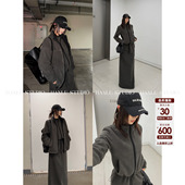 HanLu studio品牌线·小众原创双面毛呢奥利绒高腰抽绳半裙冬