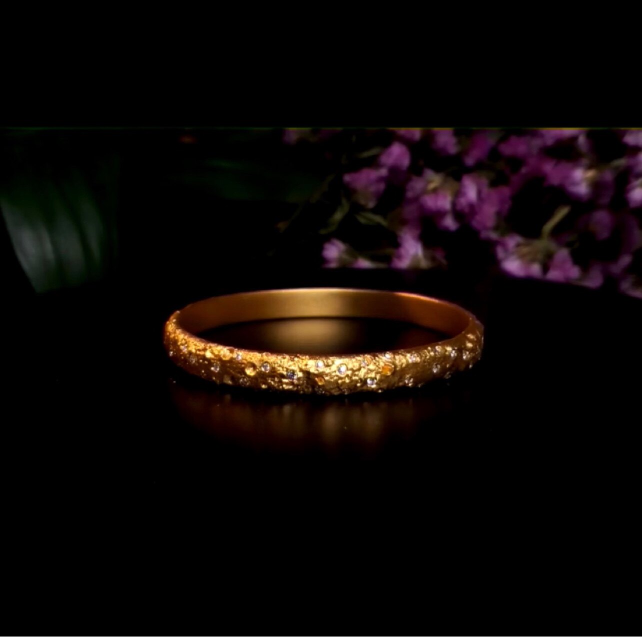 黄金足金月球星球手镯点钻镯子定做