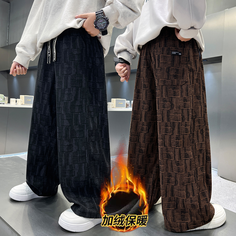 男童帅气休闲裤秋冬季加绒裤子潮