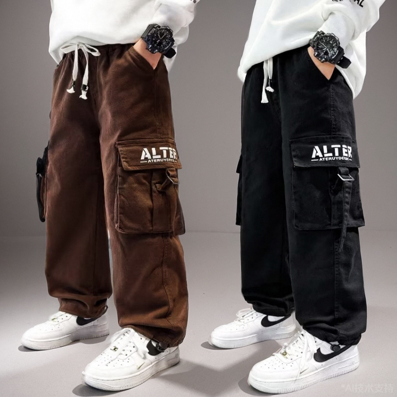 男童工装裤春秋款儿童痞帅气裤子2026大童春季休闲男孩直筒长裤潮