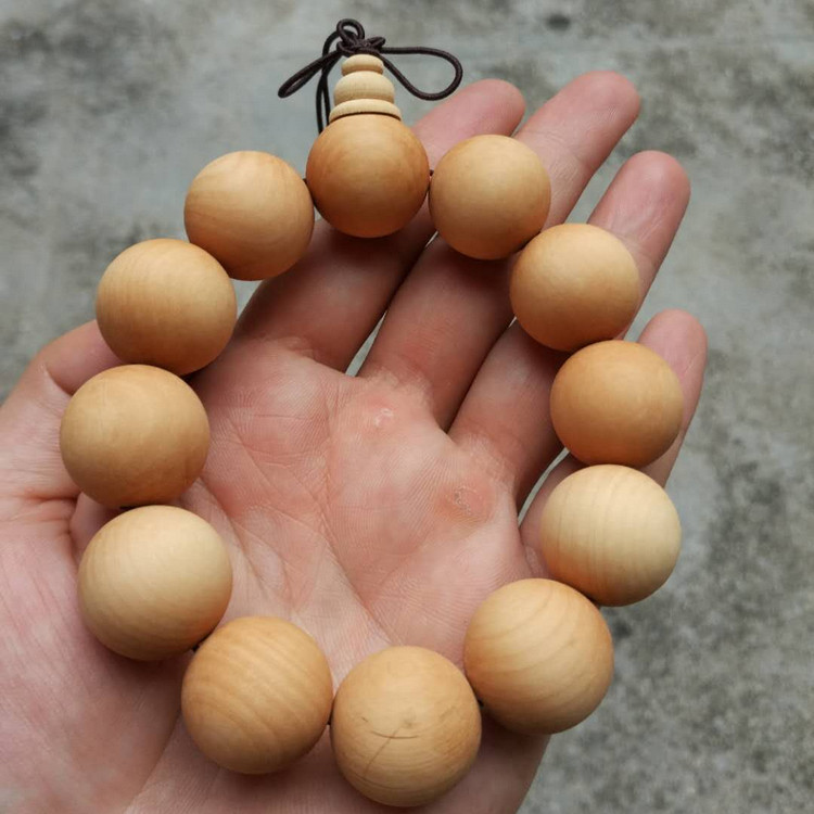 12颗*直径20mm 小叶黄杨木 光珠 素珠 佛珠 念珠 手链 手钏