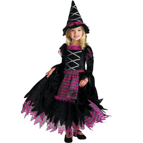 万圣节儿童服装cosplay服装女童女巫演出服化妆舞会小巫婆表演服