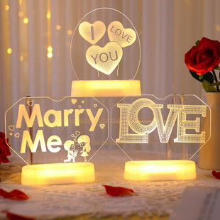 marryme字母LED彩灯小摆件求婚表白室内高级感氛围装饰场景布置