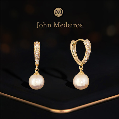 意大利john medeiro满天星流苏珍珠耳钉高级感轻奢女气质领针耳环