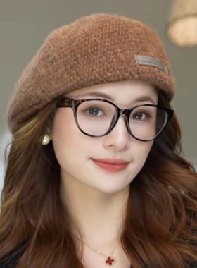 冰岛贝雷帽女2026新款韩版文艺正反戴前进帽秋冬保暖显脸小鸭舌帽