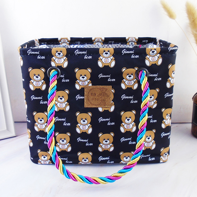 卡通浴兜浴筐洗漱包洗澡篮洗澡包旅游收纳包沥水洗澡筐浴包带漏网