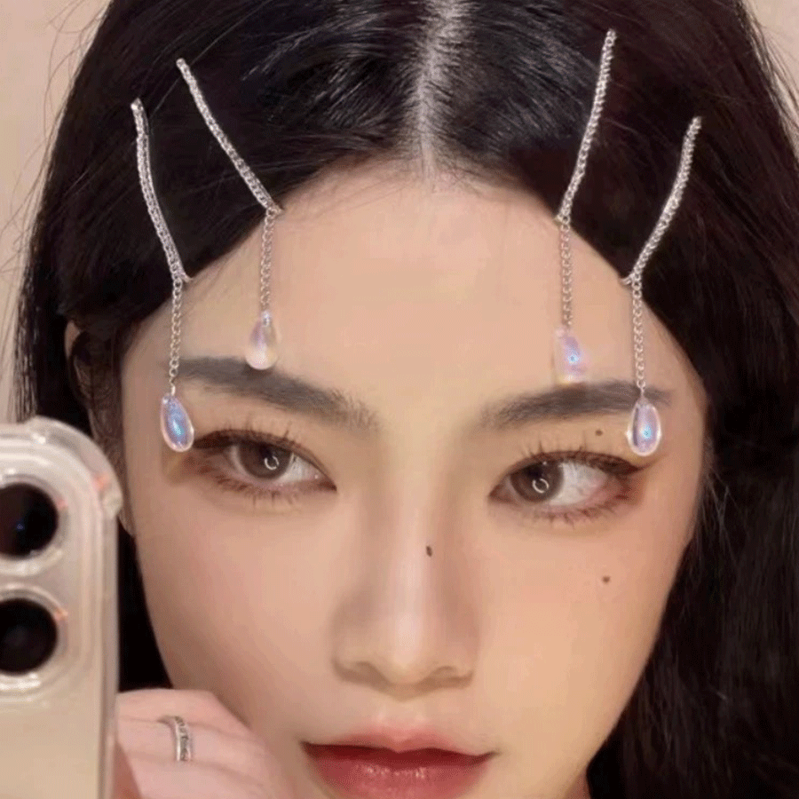 甜酷少女仿水晶流苏吊坠发夹简约气质轻奢刘海侧边夹女发饰头饰