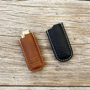 适用于草蜢直冲防风打火机皮套个性牛皮cricket 可充气打火机皮套