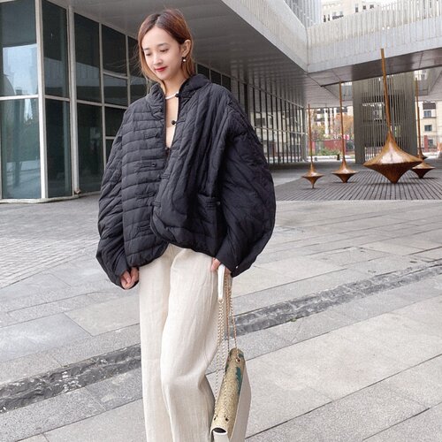 国风常规立领盘扣羽绒服
